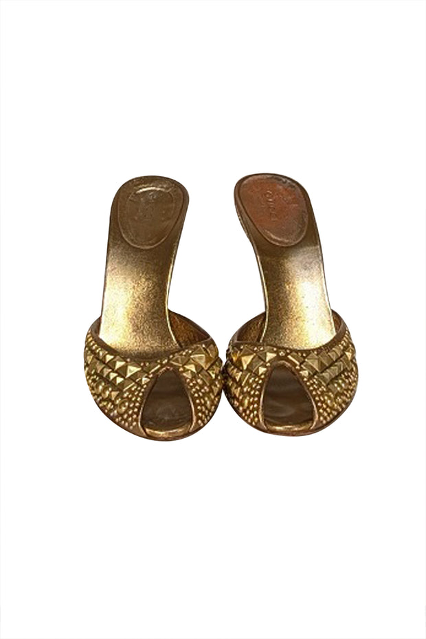 Gucci - Gold Studded Mule Heels Sz 8.5