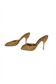 Gucci - Gold Studded Mule Heels Sz 8.5