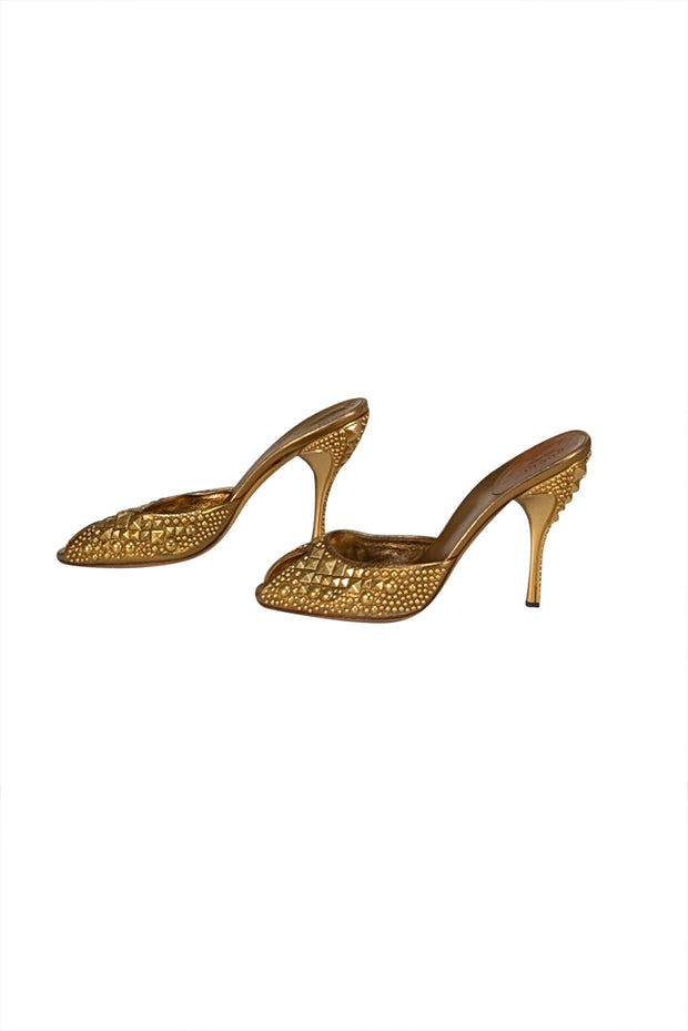 Gucci - Gold Studded Mule Heels Sz 8.5