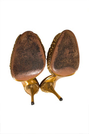 Gucci - Gold Studded Mule Heels Sz 8.5