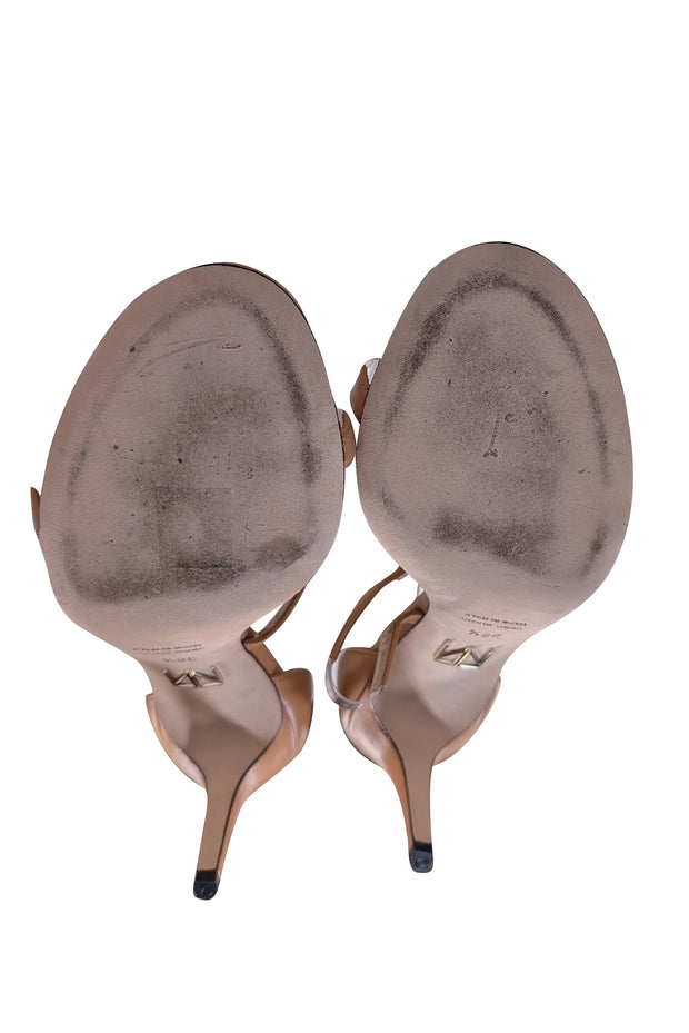 Tamara Mellon - Beige Strappy Transparent Strap Detail Heel Sz 8.5