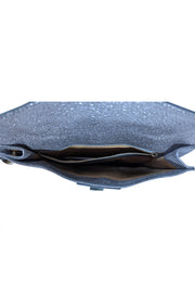 Jimmy Choo - Silver Metallic Pebbled Leather Wristlet Clutch