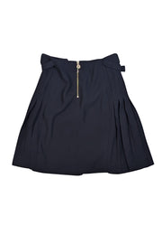 Versace - Black & Gold Studded Side Pleated Skirt Sz 2 - Current Boutique
