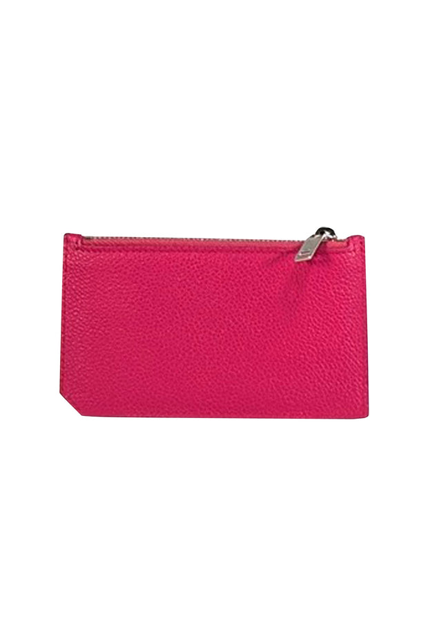 Yves Saint Laurent - Bubblegum Pink Fragments Zip Card Case - Current Boutique