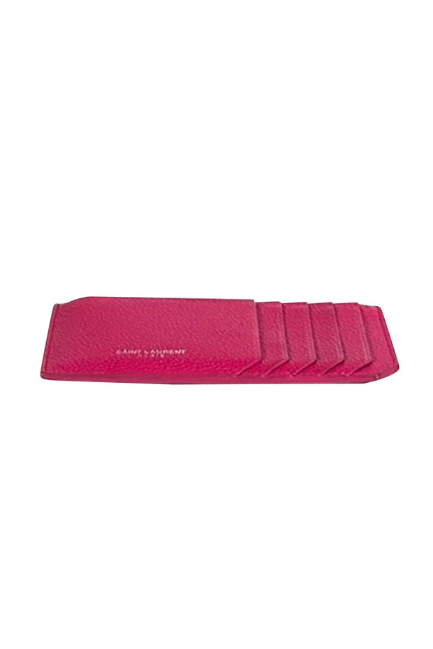 Yves Saint Laurent - Bubblegum Pink Fragments Zip Card Case - Current Boutique