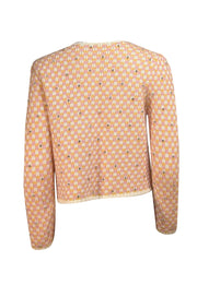 Maje - Pink, Orange, & White Blend Cardigan w/ Rhinestone Detail Sz S