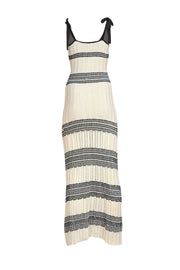 Ramy Brook - Ivory & Black Crochet Knit Sleeveless Maxi Dress Sz S - Current Boutique