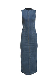 Reformation - Blue Medium Wash Denim Kendi Maxi Dress Sz 2 - Current Boutique