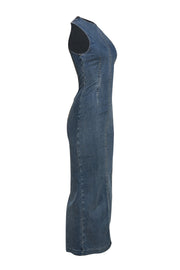 Reformation - Blue Medium Wash Denim Kendi Maxi Dress Sz 2 - Current Boutique