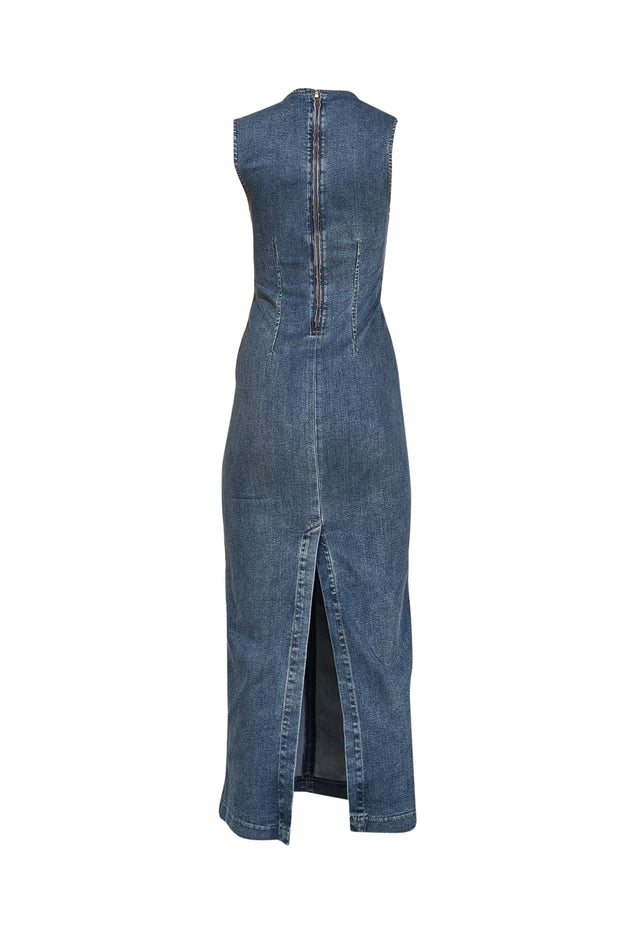 Reformation - Blue Medium Wash Denim Kendi Maxi Dress Sz 2 - Current Boutique