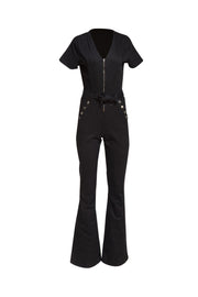 Ramy Brook - Black Denim Short Sleeve Jumpsuit Sz 2 - Current Boutique