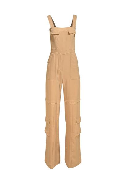 Amanda Uprichard - Beige "Frida" Sleeveless Jumpsuit Sz S - Current Boutique