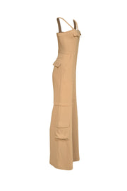 Amanda Uprichard - Beige "Frida" Sleeveless Jumpsuit Sz S - Current Boutique