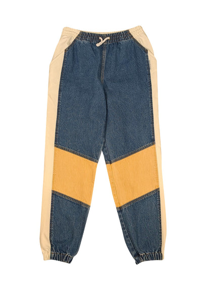 Alexander Wang - Blue, Tan, & White Color Block Jogger Jeans Sz XS