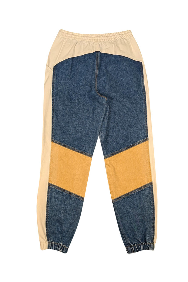 Alexander Wang - Blue, Tan, & White Color Block Jogger Jeans Sz XS