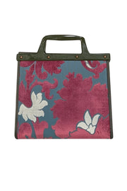 Etro - Teal Green & Magenta Print Satchel Bag - Current Boutique