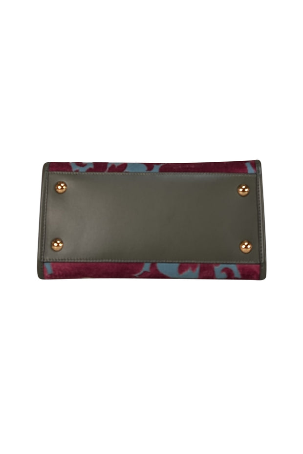 Etro - Teal Green & Magenta Print Satchel Bag - Current Boutique