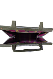 Etro - Teal Green & Magenta Print Satchel Bag - Current Boutique