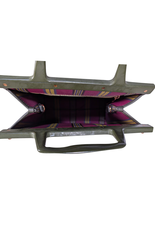 Etro - Teal Green & Magenta Print Satchel Bag - Current Boutique