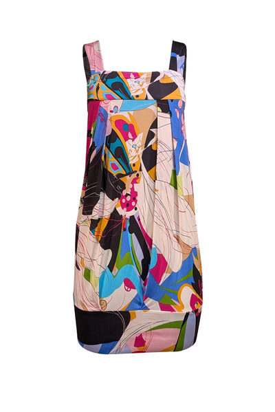Diane von Furstenberg - White, Pink, & Multi Color Print Sleeveless Dress Sz 4 - Current Boutique