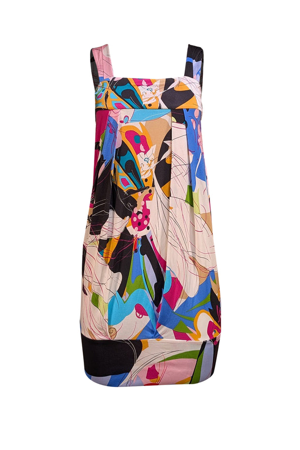 Diane von Furstenberg - White, Pink, & Multi Color Print Sleeveless Dress Sz 4 - Current Boutique