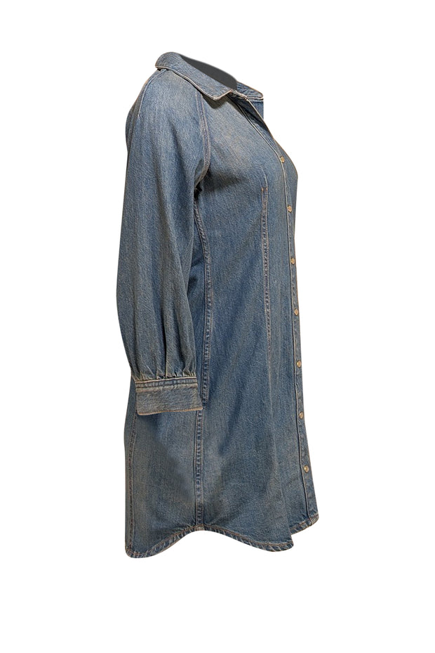 Veronica Beard - Medium Wash Blue Denim Button Front "Estee Raglan" Dress Sz S