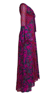 Diane von Furstenberg - Pink & Teal Print "Selena" Dress Sz 2 - Current Boutique