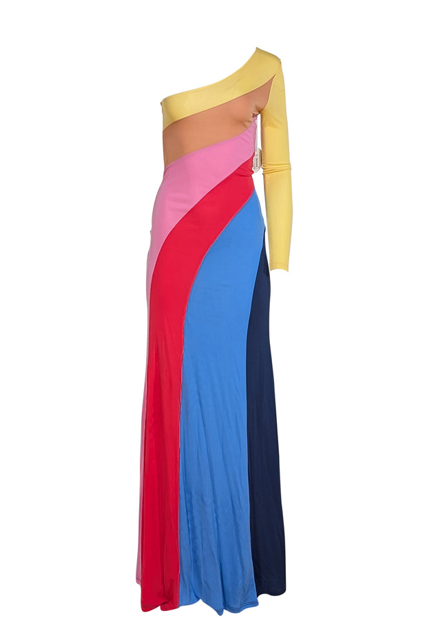 Staud - Multicolor Colorblock "Serena" On Sleeve Maxi Dress Sz S