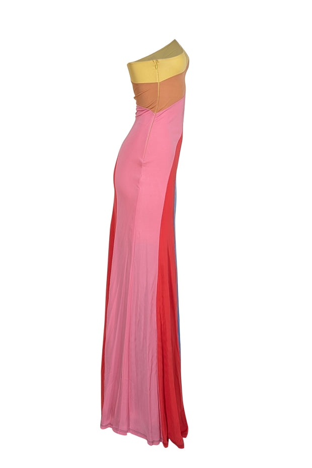 Staud - Multicolor Colorblock "Serena" On Sleeve Maxi Dress Sz S