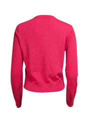 Kate Spade - Fuchsia Pink w/ Rhinestone Buttons Cardigan Sz M - Current Boutique