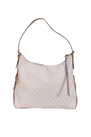 Michael Kors - Ivory & Beige Monogram Print Shoulder Bag - Current Boutique