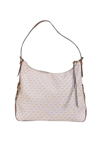 Michael Kors - Ivory & Beige Monogram Print Shoulder Bag - Current Boutique