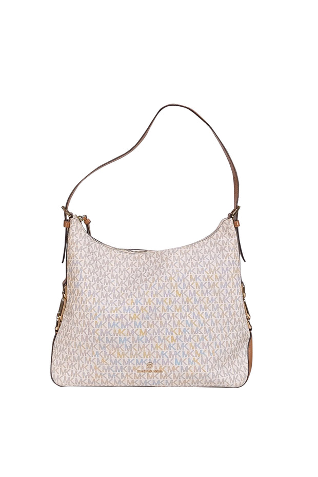 Michael Kors - Ivory & Beige Monogram Print Shoulder Bag - Current Boutique