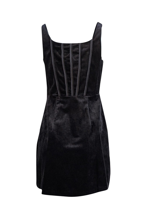 LoveShackFancy - Black Velvet Bow Detail Collins Dress Sz 8