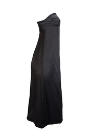 Anine Bing - Black Silk "Megan" Strapless Midi Dress Sz S - Current Boutique