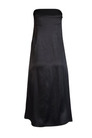 Anine Bing - Black Silk "Megan" Strapless Midi Dress Sz S - Current Boutique