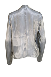 Lapointe - Silver Metallic Organza Wrap Blouse Sz 4 - Current Boutique