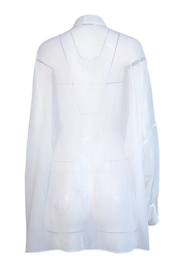 Lapointe - White Sheer Chiffon Oversized Shirt Sz XS - Current Boutique