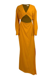 Lapointe - Yellow Crepe Cut-Out Maxi Dress Sz 6 - Current Boutique