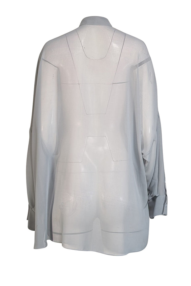 Lapointe - Light Blue Sheer Chiffon Oversized Shirt Sz XS - Current Boutique