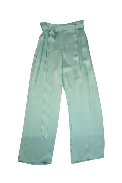 Lapointe - Seafoam Green Satin High Waist Pants Sz 4 - Current Boutique
