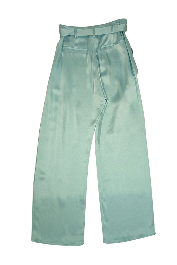 Lapointe - Seafoam Green Satin High Waist Pants Sz 4 - Current Boutique