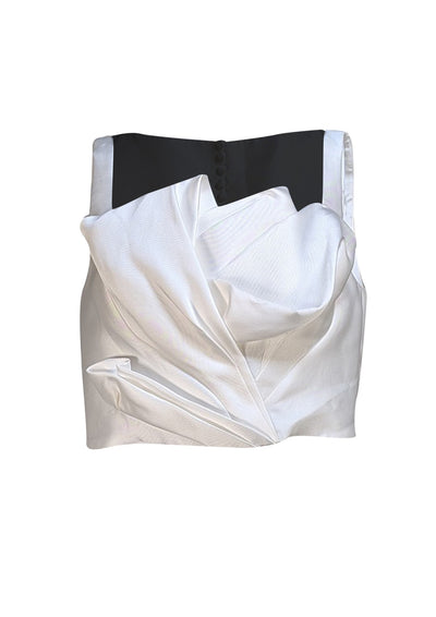 Lela Rose - White Draped Tulip Crop Tank Top Sz 6