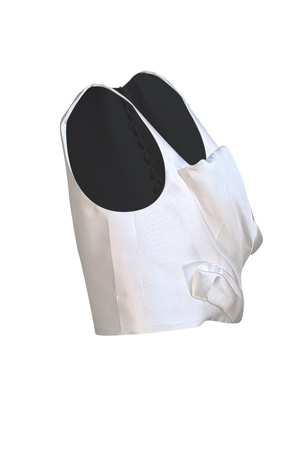 Lela Rose - White Draped Tulip Crop Tank Top Sz 6