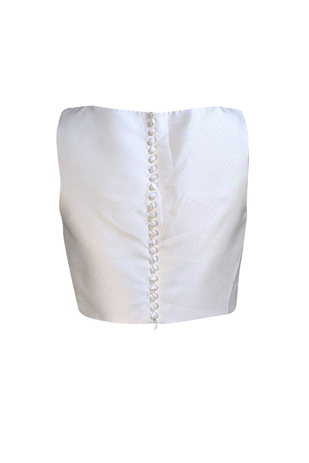 Lela Rose - White Draped Tulip Crop Tank Top Sz 6