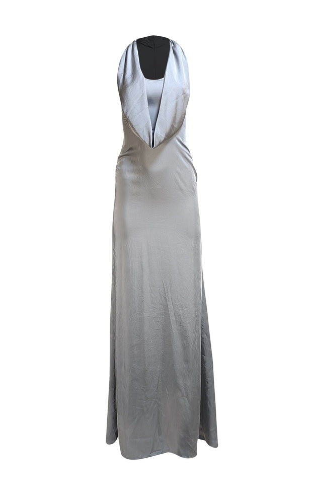 Lapointe - Grey Satin Cowl Neck Formal Dress Sz 00