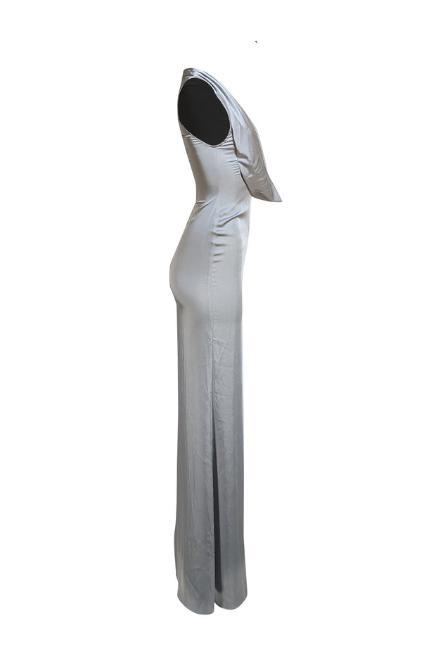 Lapointe - Grey Satin Cowl Neck Formal Dress Sz 00