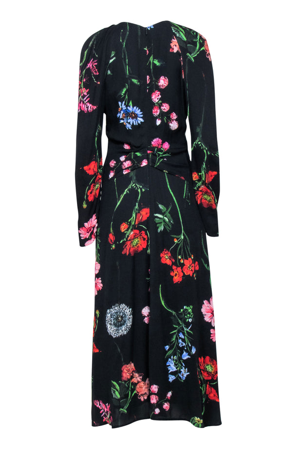 Lela Rose - Black & Multi Color Floral Maxi Dress Sz 6 - Current Boutique