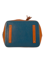 Dooney & Bourke - Teal Blue Leather Large Bucket Bag - Current Boutique