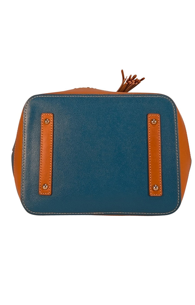 Dooney & Bourke - Teal Blue Leather Large Bucket Bag - Current Boutique